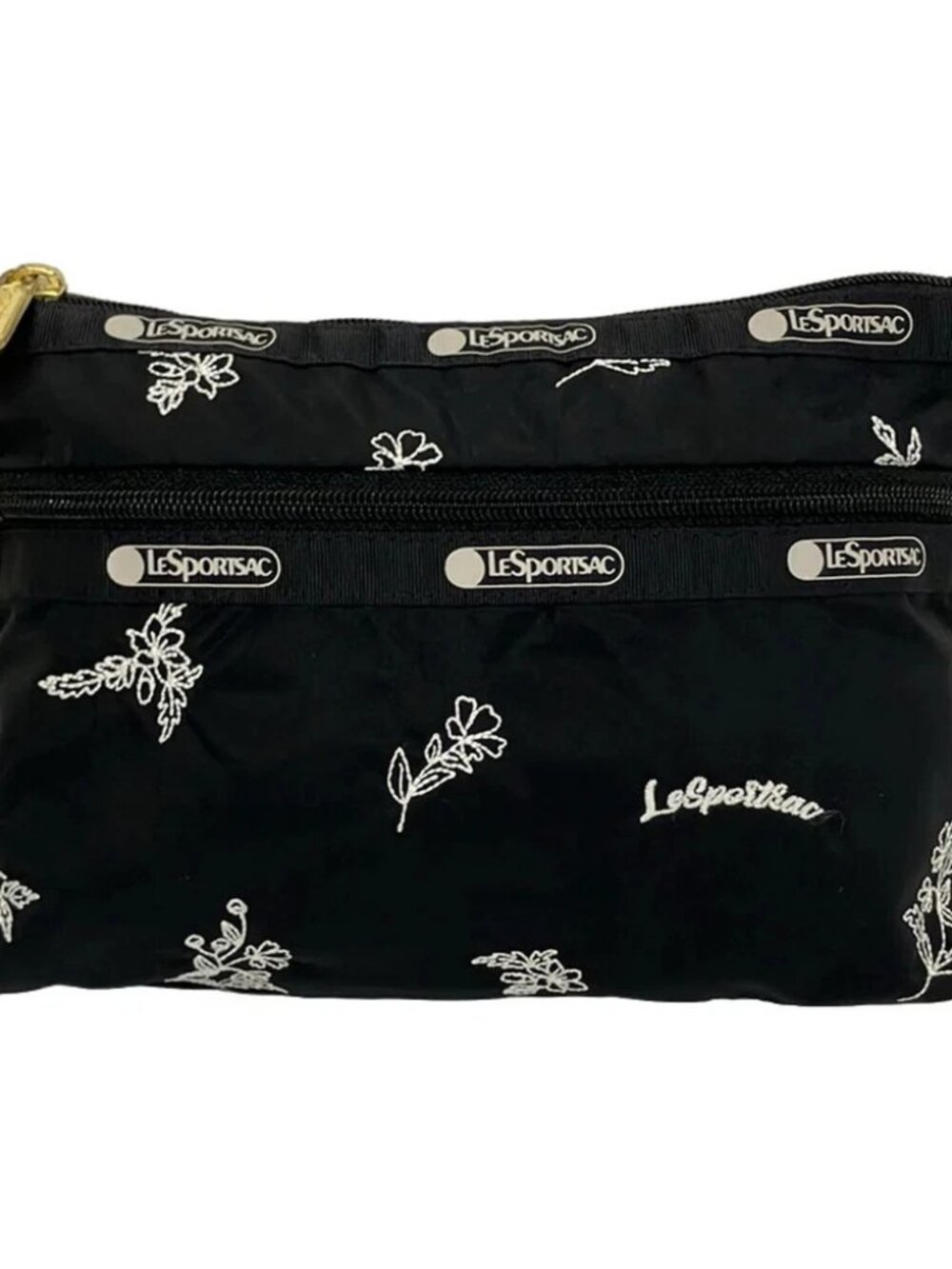 LESPORTSAC Black White Respo Nylon Pouch